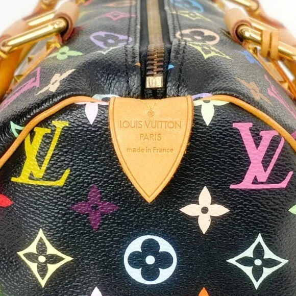 LOUIS VUITTON X TAKASHI MURAKAMI BLACK MONOGRAM MULTICOLOR SPEEDY 30 VINTAGE - Picture 8 of 13